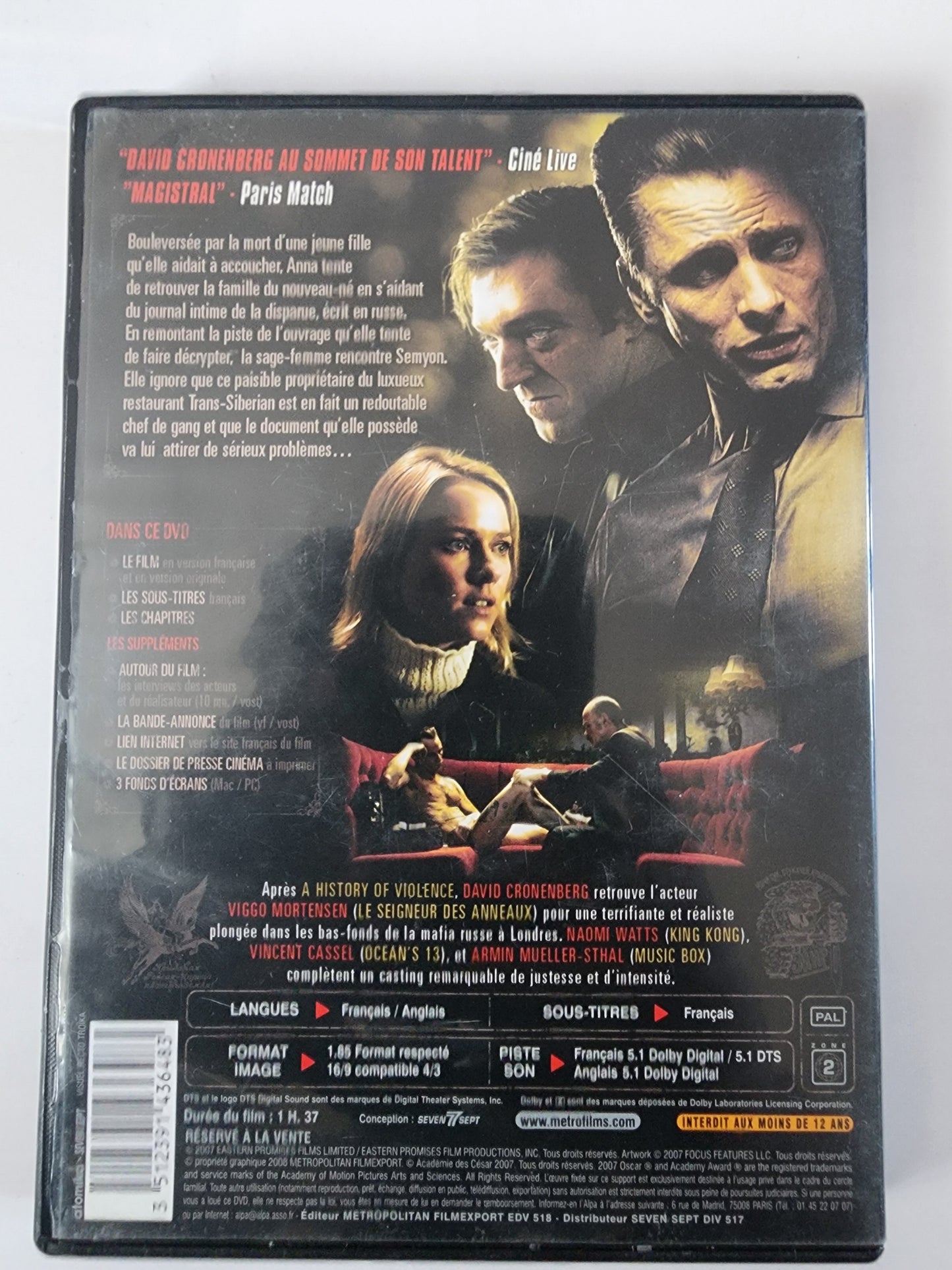 Les Promesses de l'Ombre - DVD David Cronenberg (Eastern Promises)