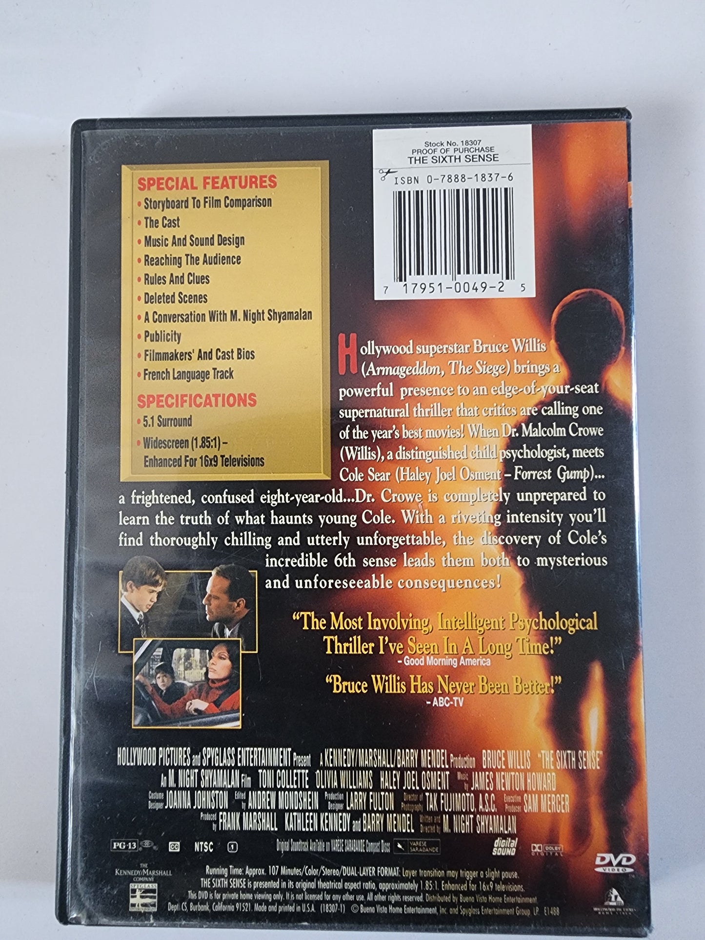 The Sixth Sense - DVD Bruce Willis (Collector's Edition Series)