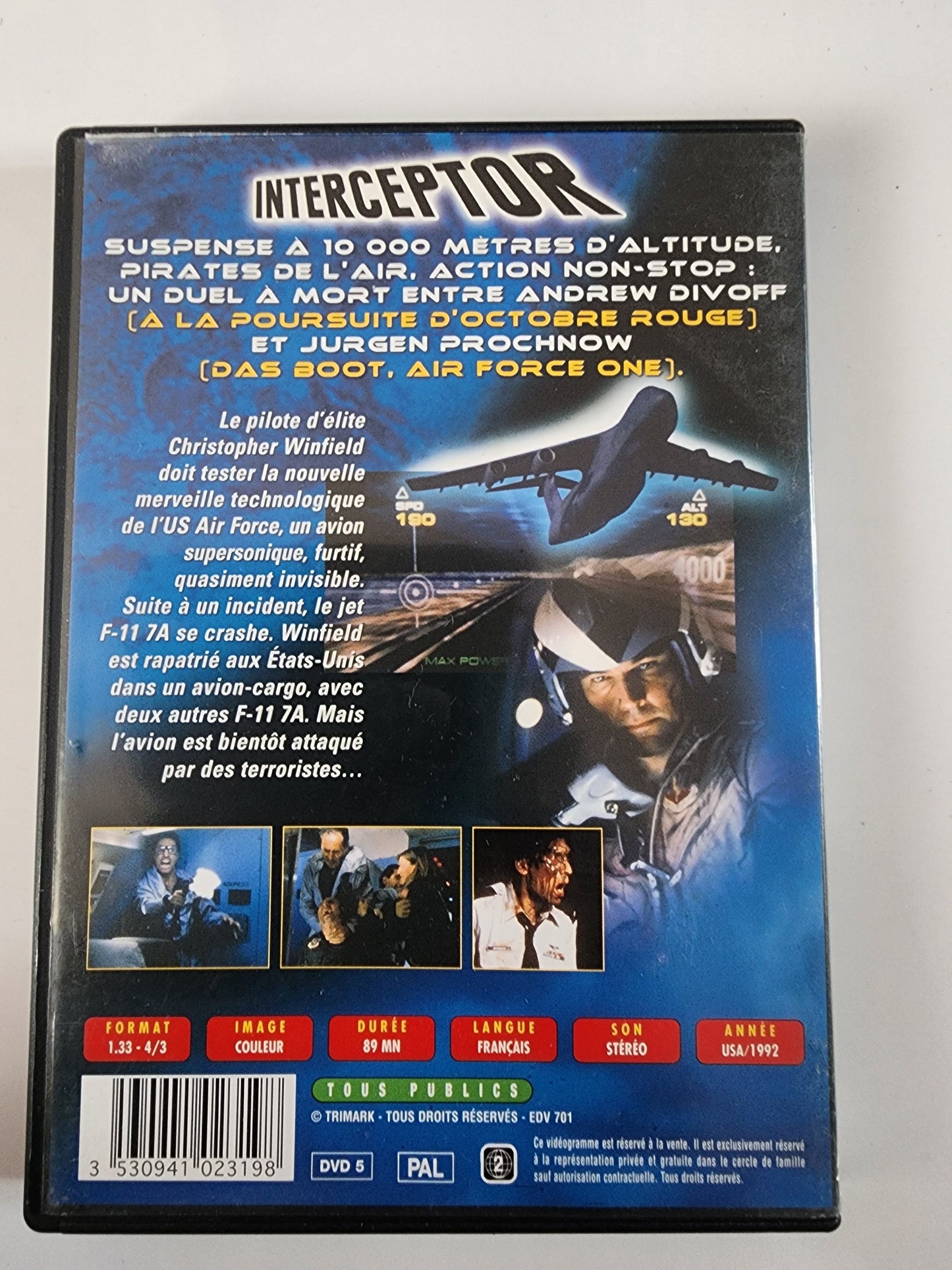 Interceptor DVD - Dos de la pochette avec synopsis