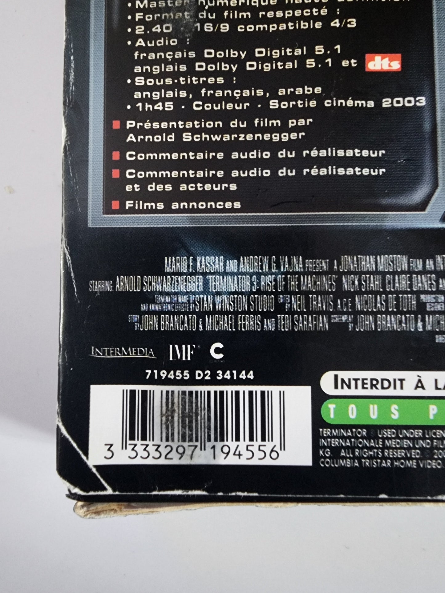 Terminator 3 Coffret 2 DVD - Code-barres 3333297194556