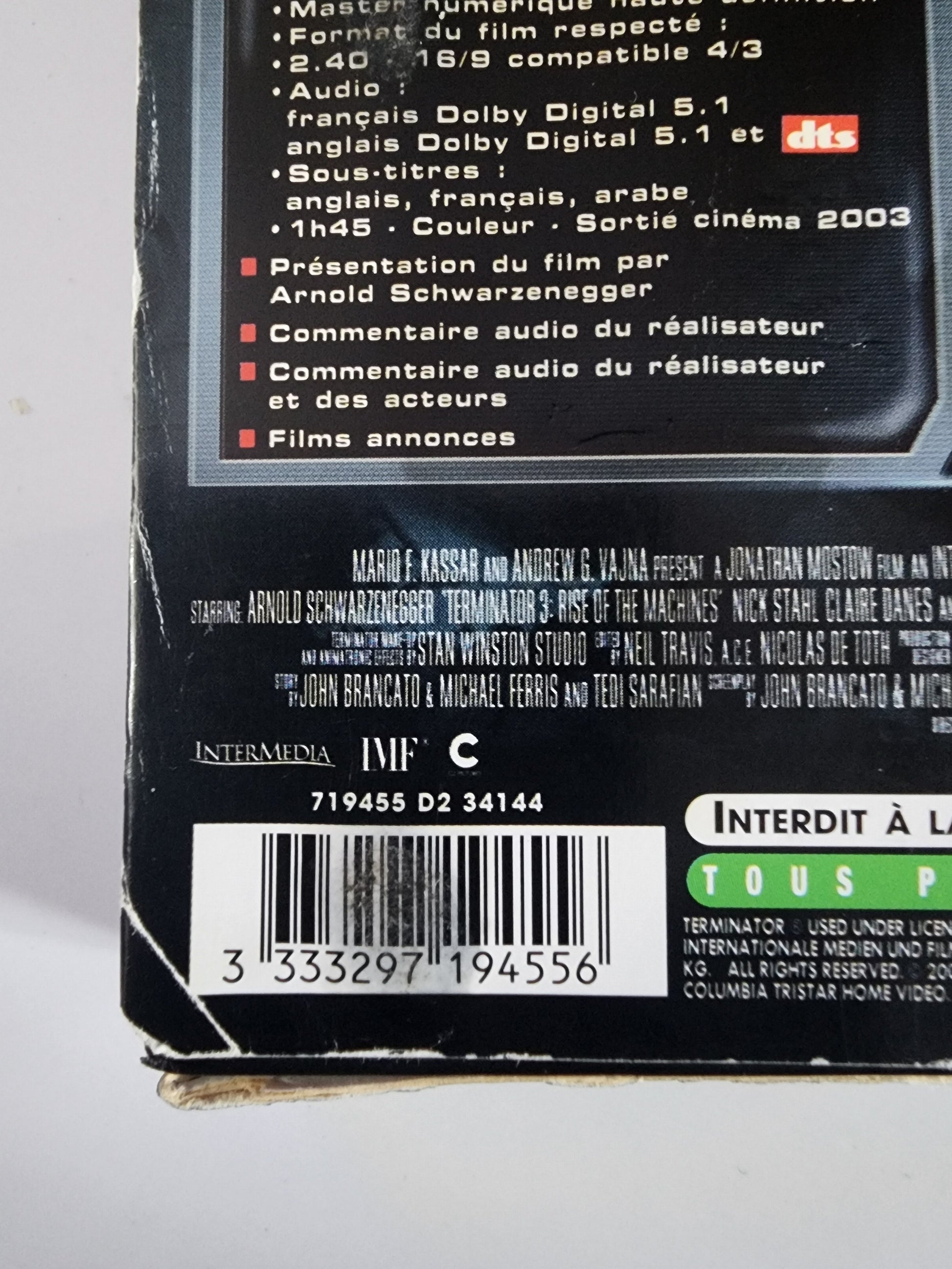 Terminator 3 Coffret 2 DVD - Code-barres 3333297194556