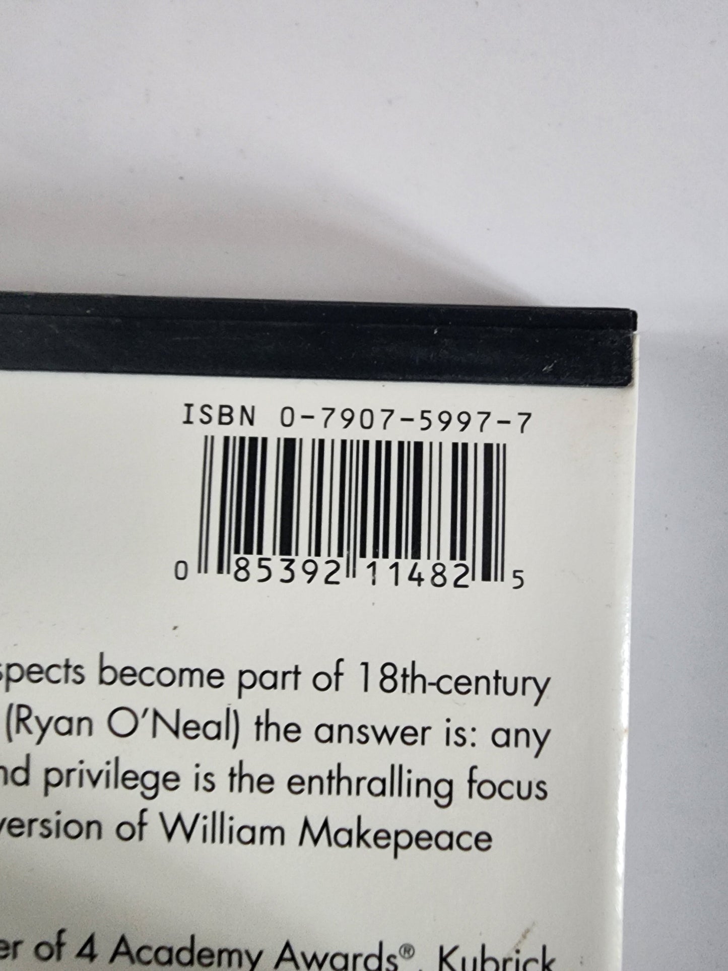 Barry Lyndon DVD - Code-barres ISBN 0-7907-5997-7