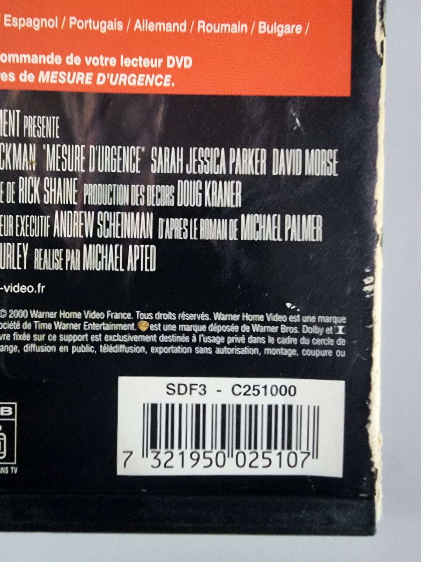 Mesure d'Urgence DVD - Code-barres 7321950025107
