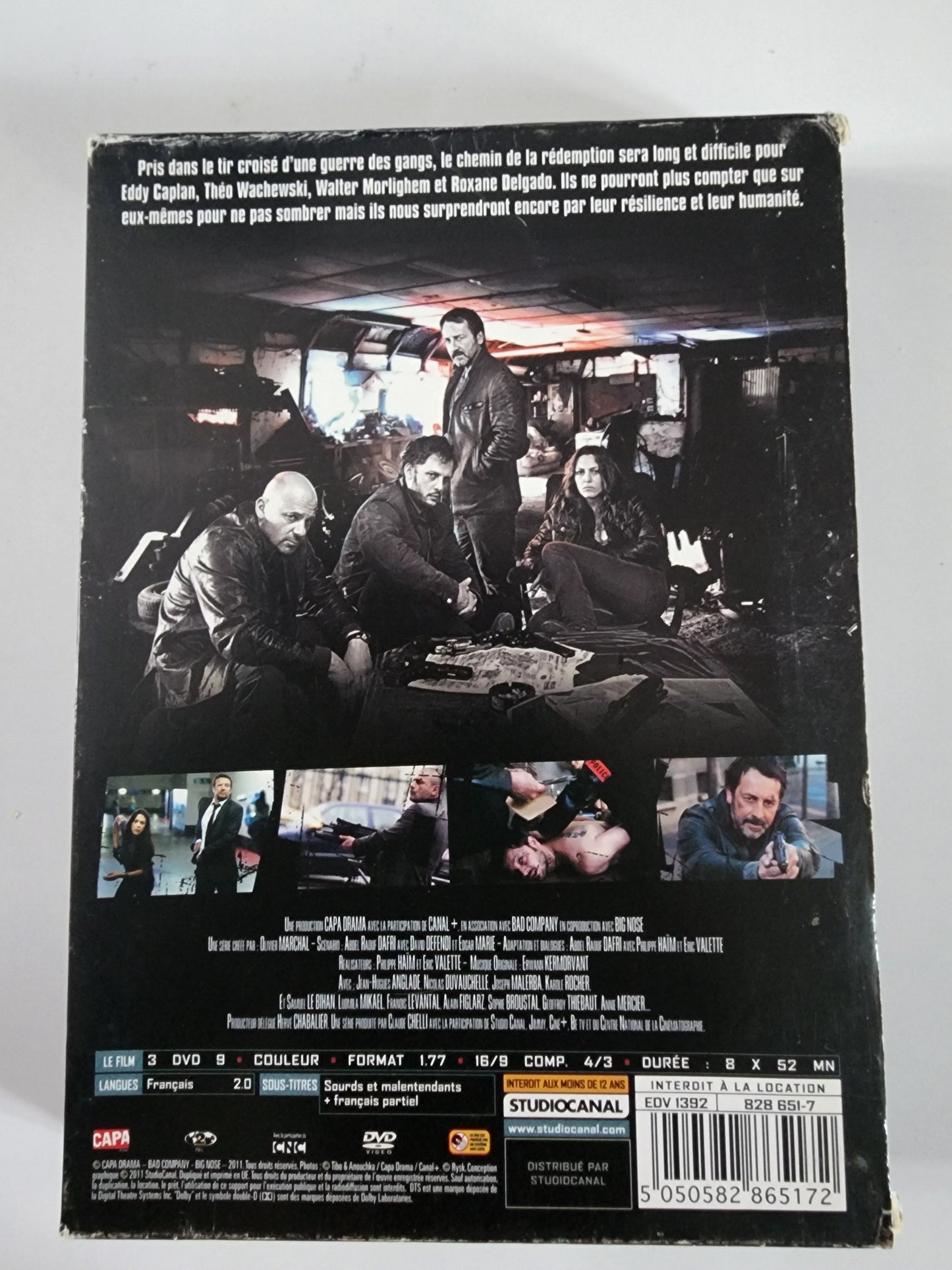 Braquo Saison 2 DVD - Dos de la pochette avec synopsis et fiche technique