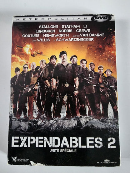 Expendables 2 DVD - Pochette avant Stallone Statham Van Damme Schwarzenegger