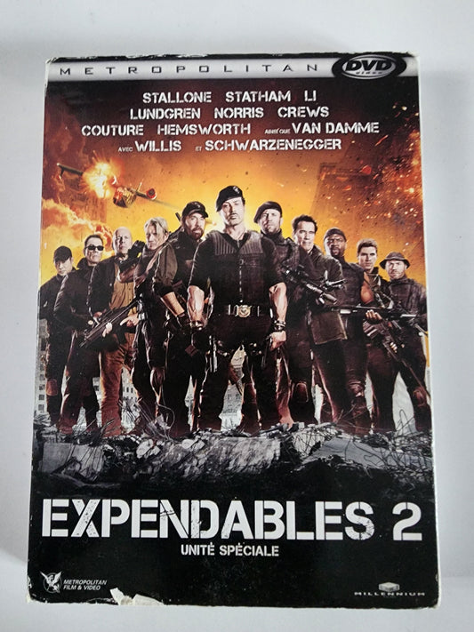 Expendables 2 DVD - Pochette avant Stallone Statham Van Damme Schwarzenegger