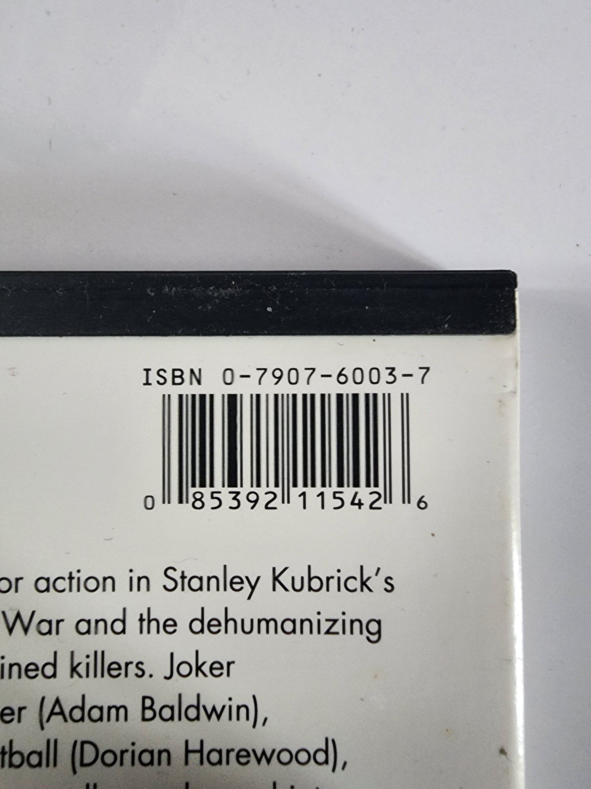 Full Metal Jacket DVD - Code-barres ISBN 0-7907-6003-7