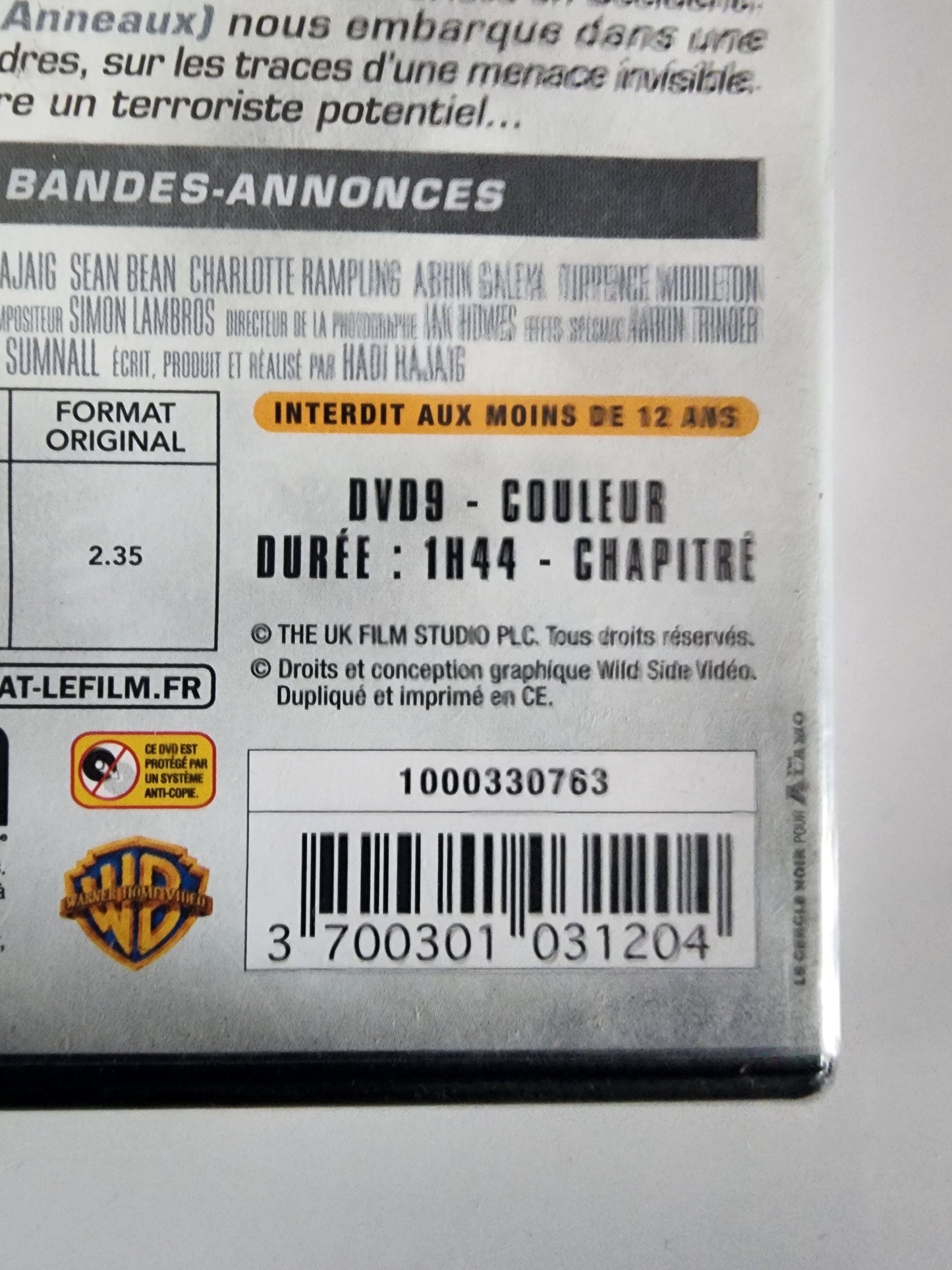 Menace d'État DVD - Code-barres 3700301031204 Wild Side