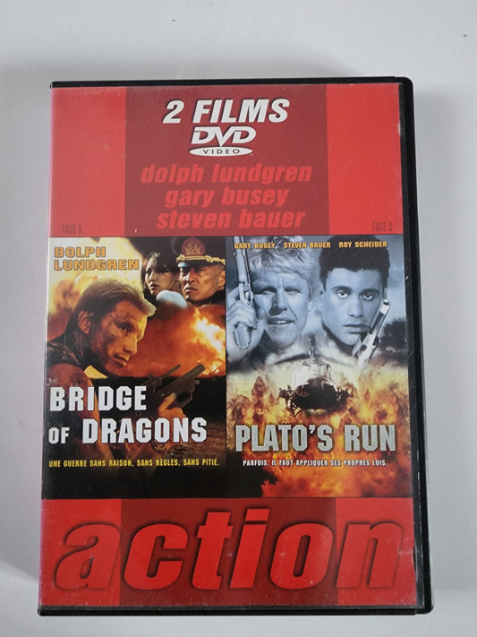 Bridge of Dragons + Plato's Run DVD - Pochette avant Dolph Lundgren Gary Busey