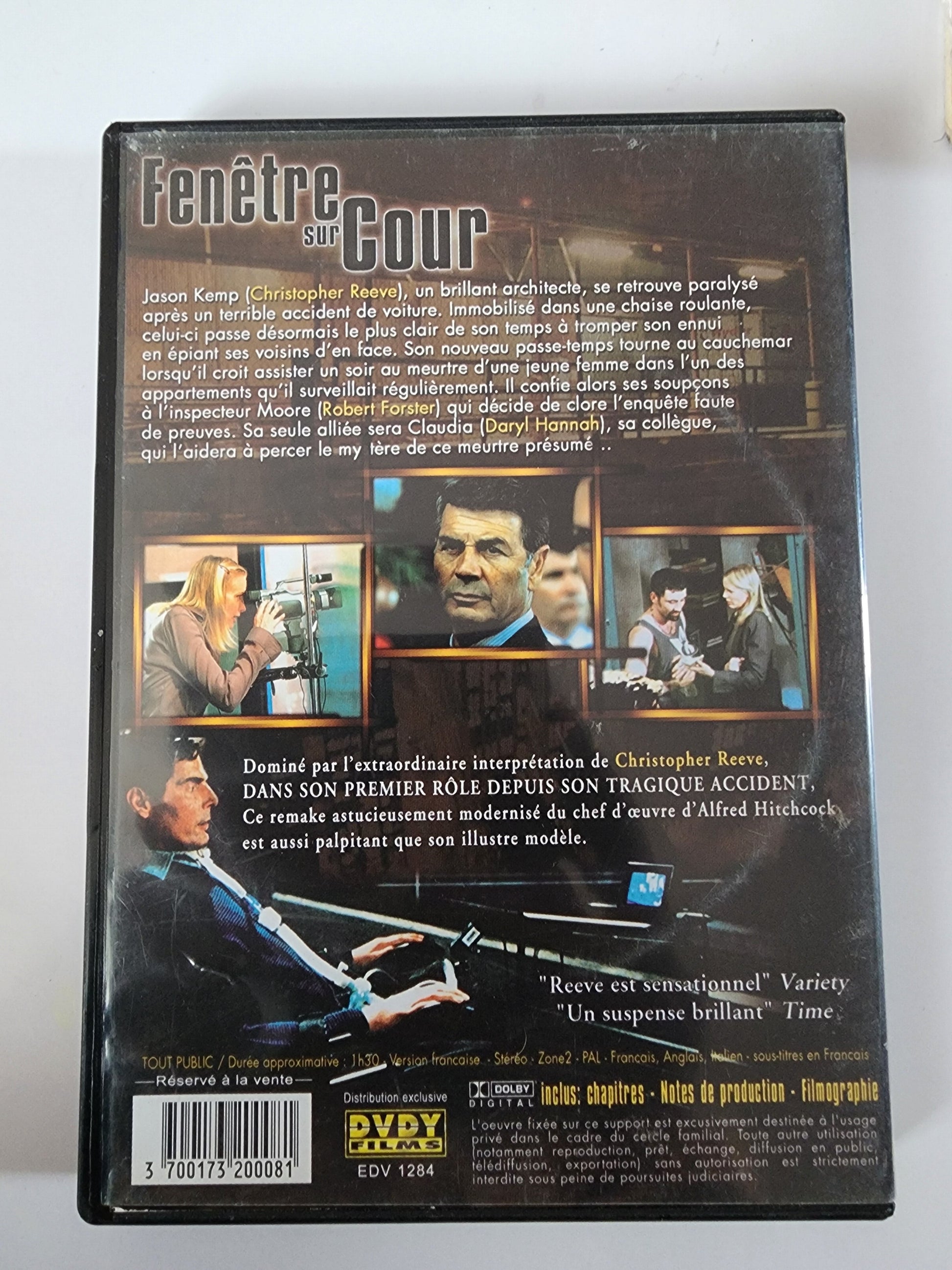 Fenêtre sur Cour DVD - Verso