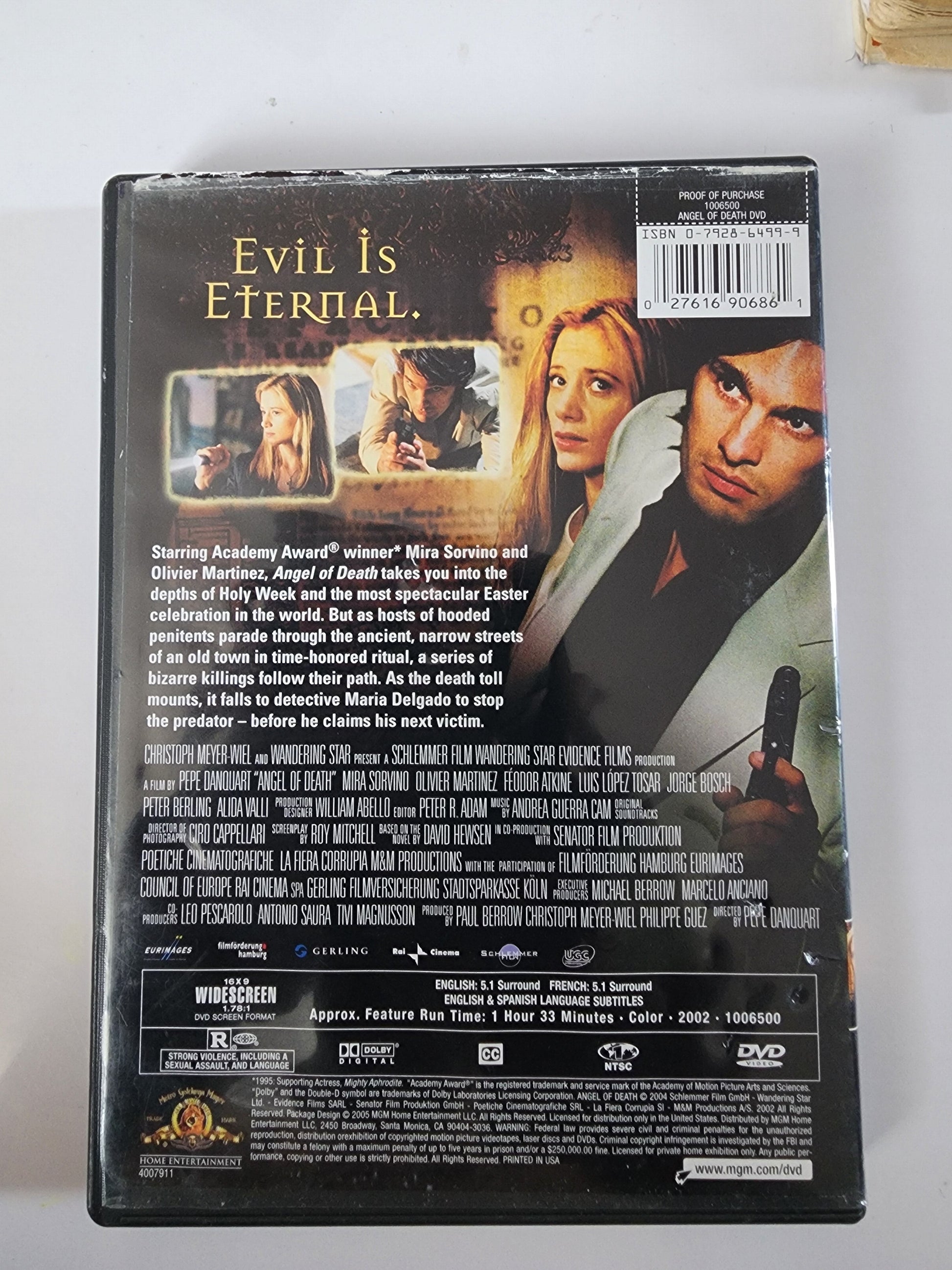 Angel of Death DVD - Verso