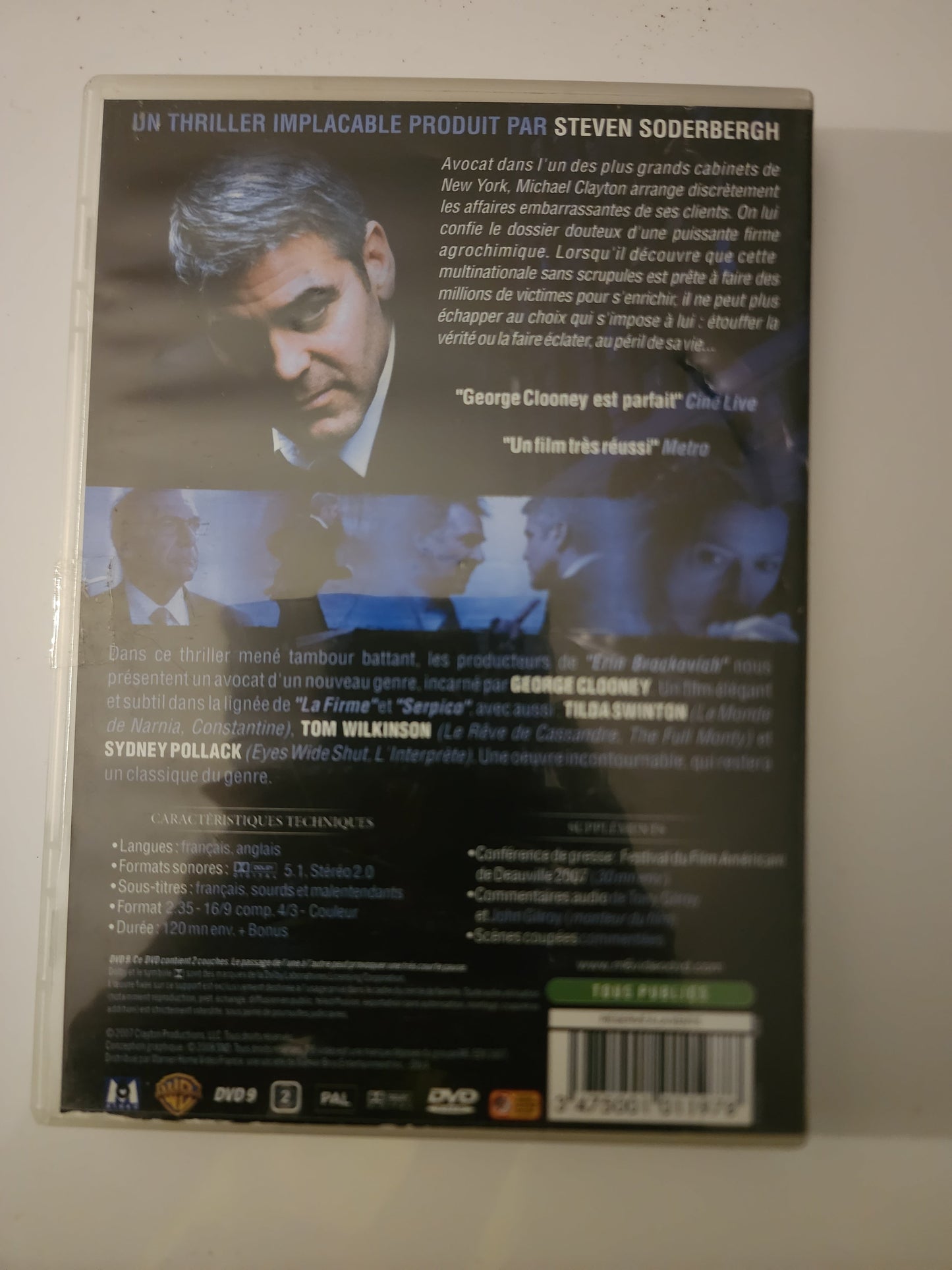 Michael Clayton DVD - Verso