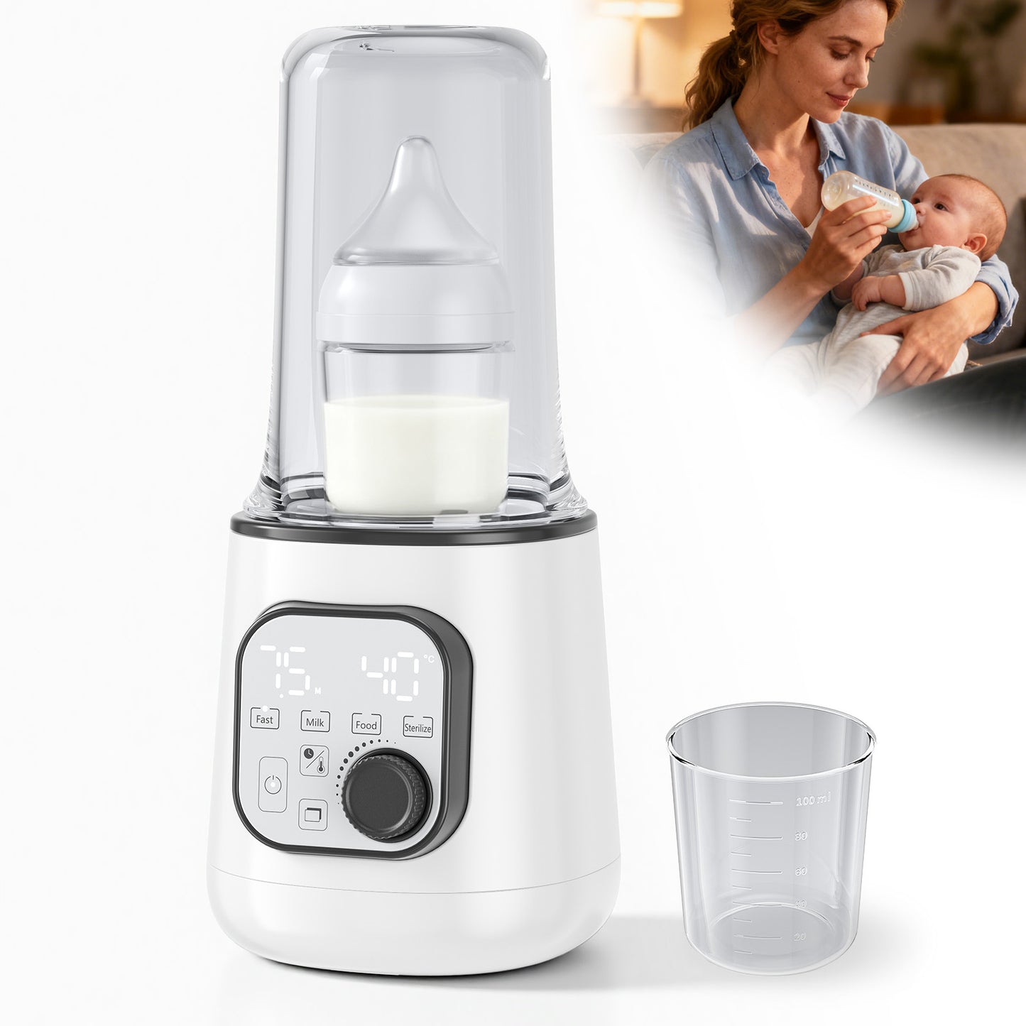 Chauffe-Biberon Portable Électrique 220V pour Bébé – Chauffe Lait Rapide avec Écran Digital – Sac Isotherme de Voyage pour Poussette et Maison