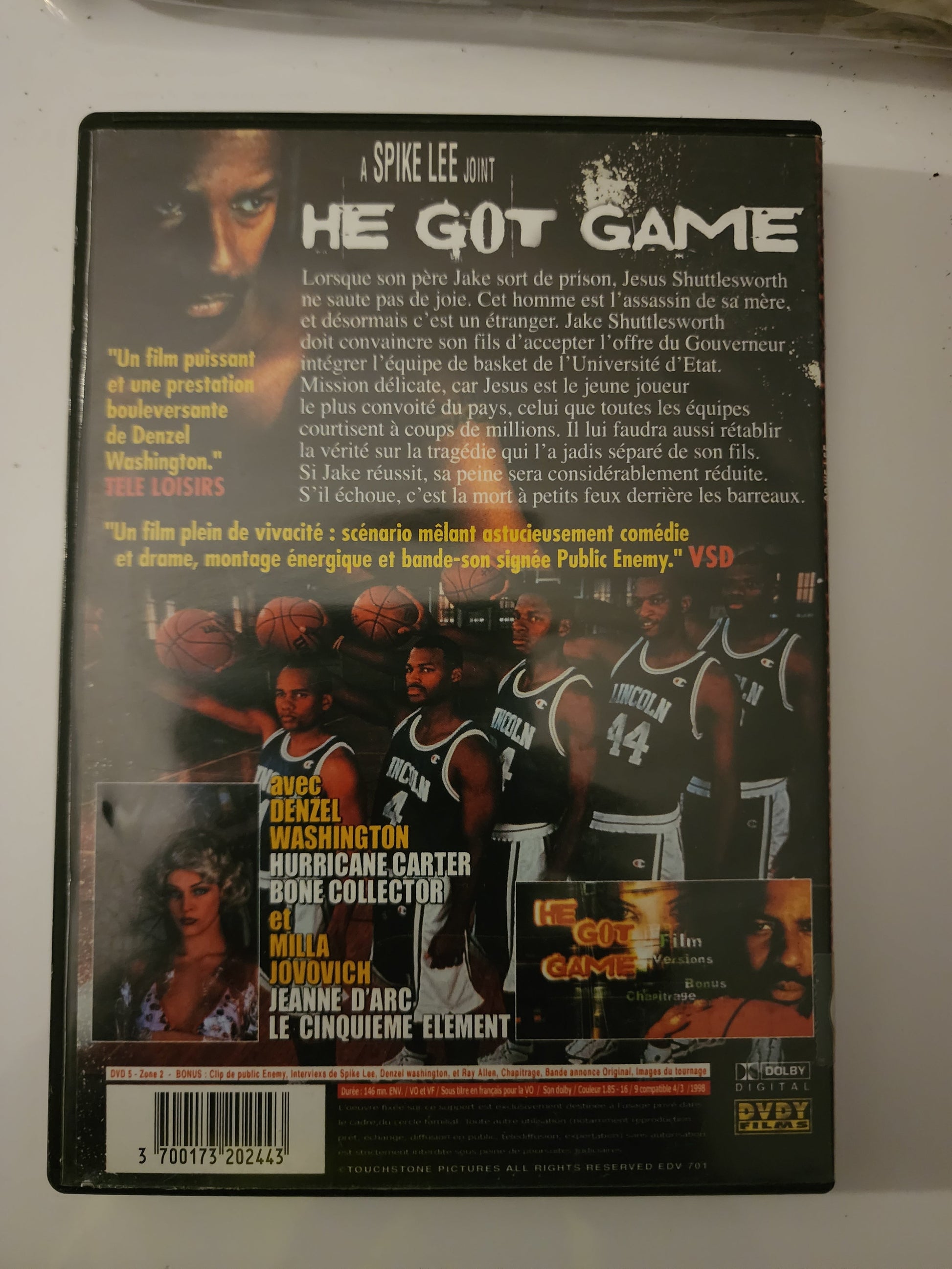 He Got Game DVD - Verso