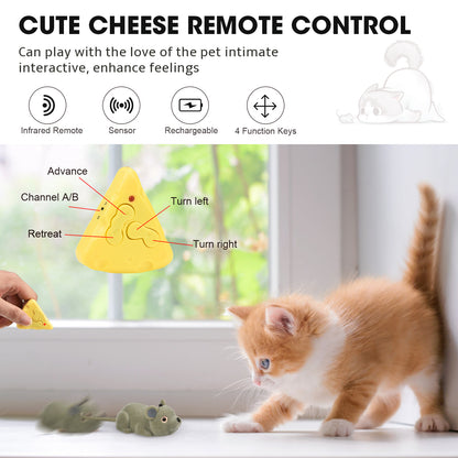Interactive Rechargeable Mouse Cat Toy – 360° Rotation, Bite-Resistant, Kitten Accessory