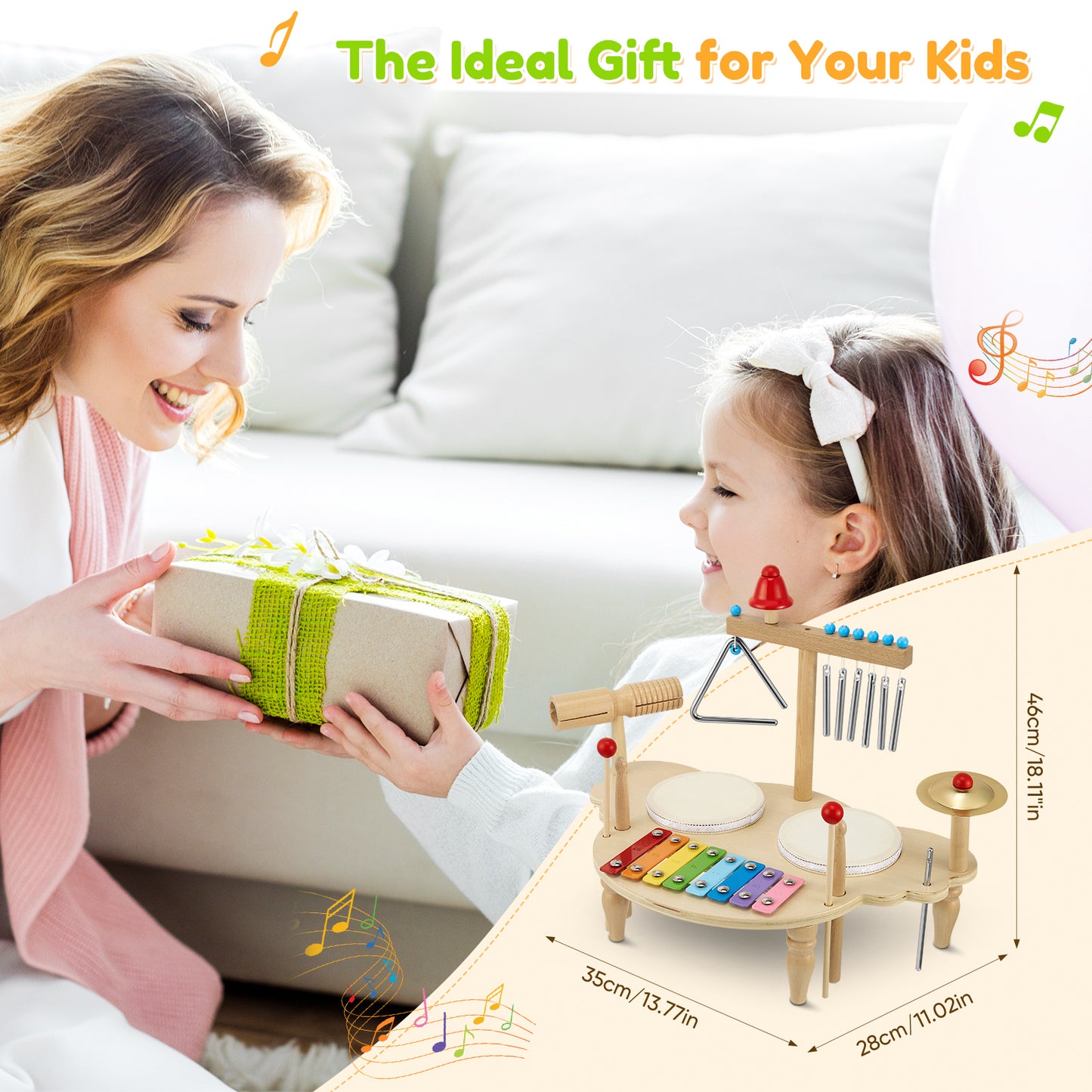 Table Musicale Montessori en Bois pour Enfants – Jouets Éducatifs Instruments de Musique Bébé