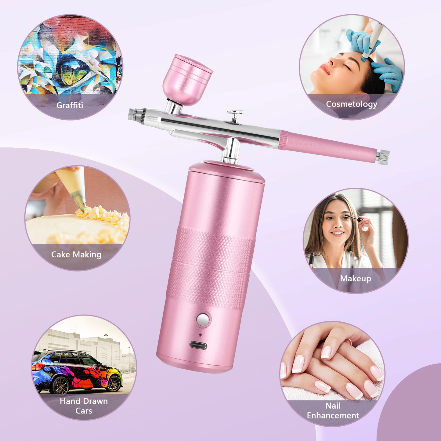 Aérographe Sans Fil avec Compresseur – Kit Portable Rechargeable pour Ongles et Peinture