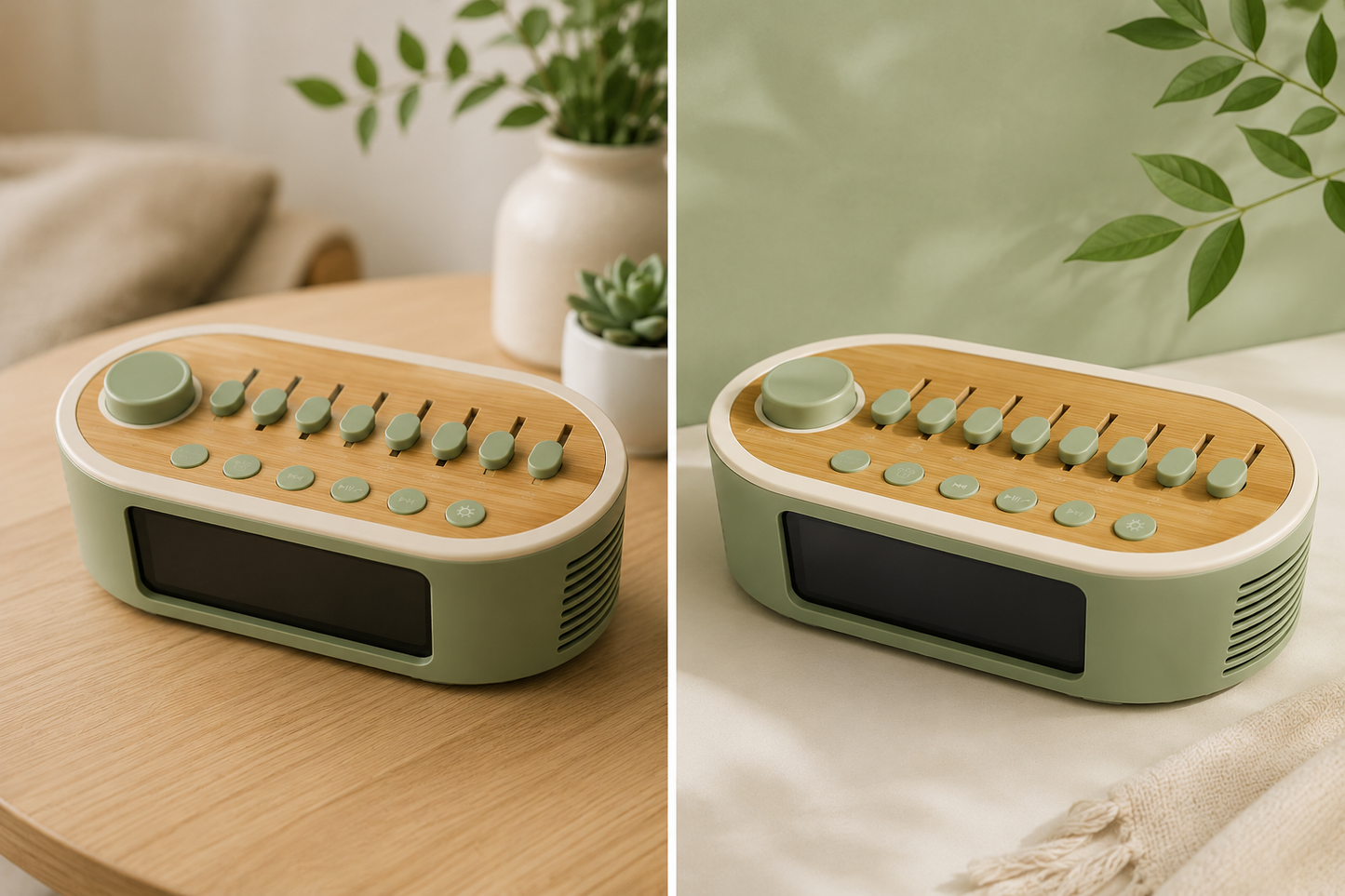 Réveil Méditation Bluetooth Sons Relaxants Bruits Blancs Veilleuse Zen Aide Sommeil Horloge Numérique Relaxation Anti Stress Maya Meditation