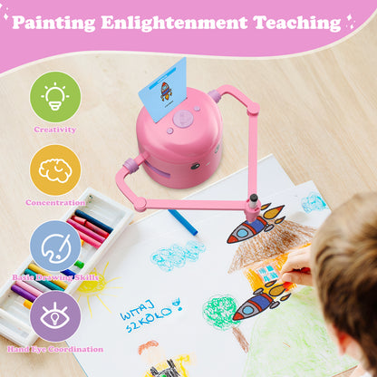 Robot de Dibujo para Niños con Proyector – Juguete Educativo Interactivo, 100 Tarjetas, Recargable – Aprende a Dibujar