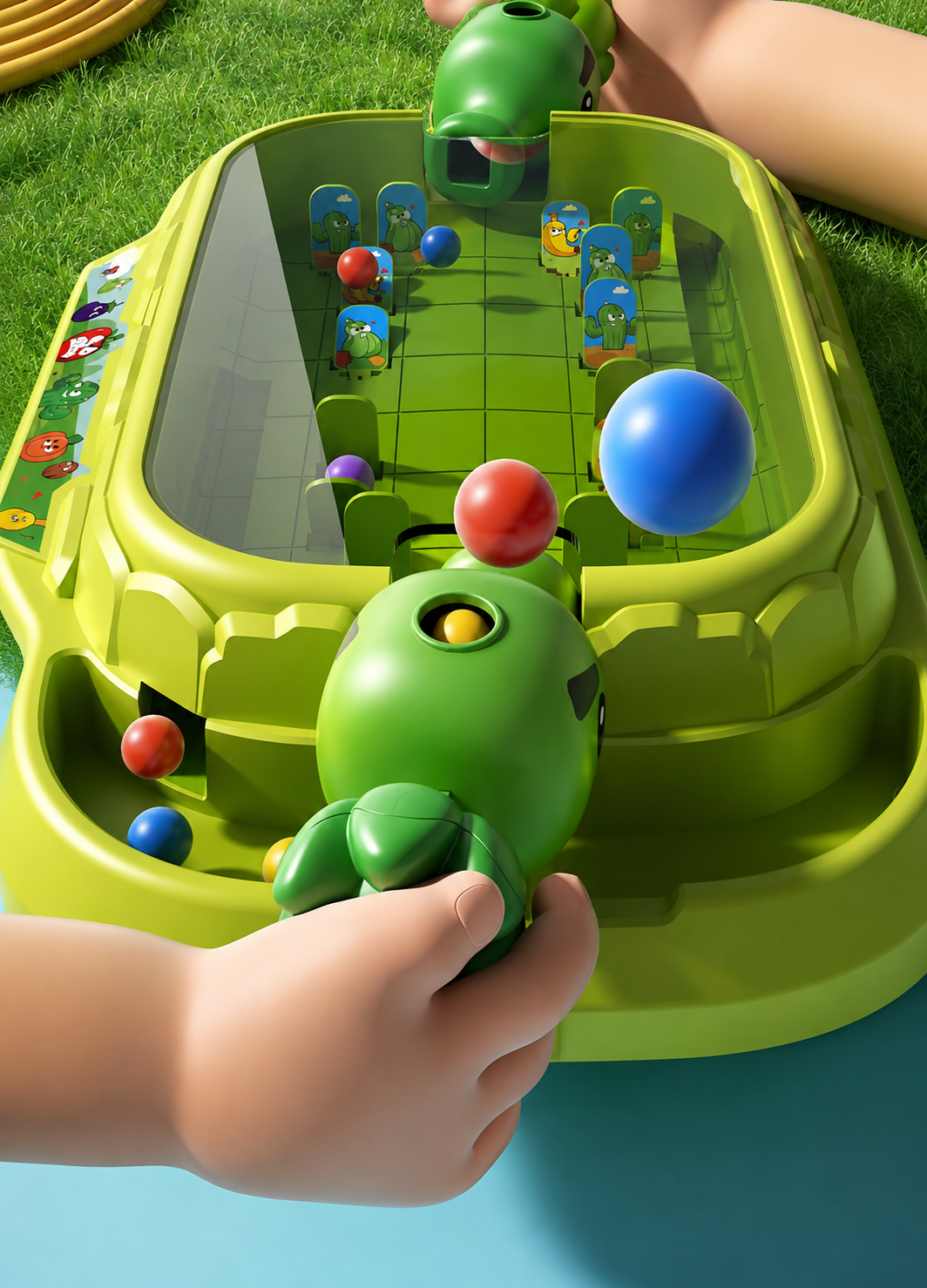 Jeu de Tir de Table Interactif 2 Joueurs – Lanceurs & Balles, Jeu d'Adresse Familial – Vert