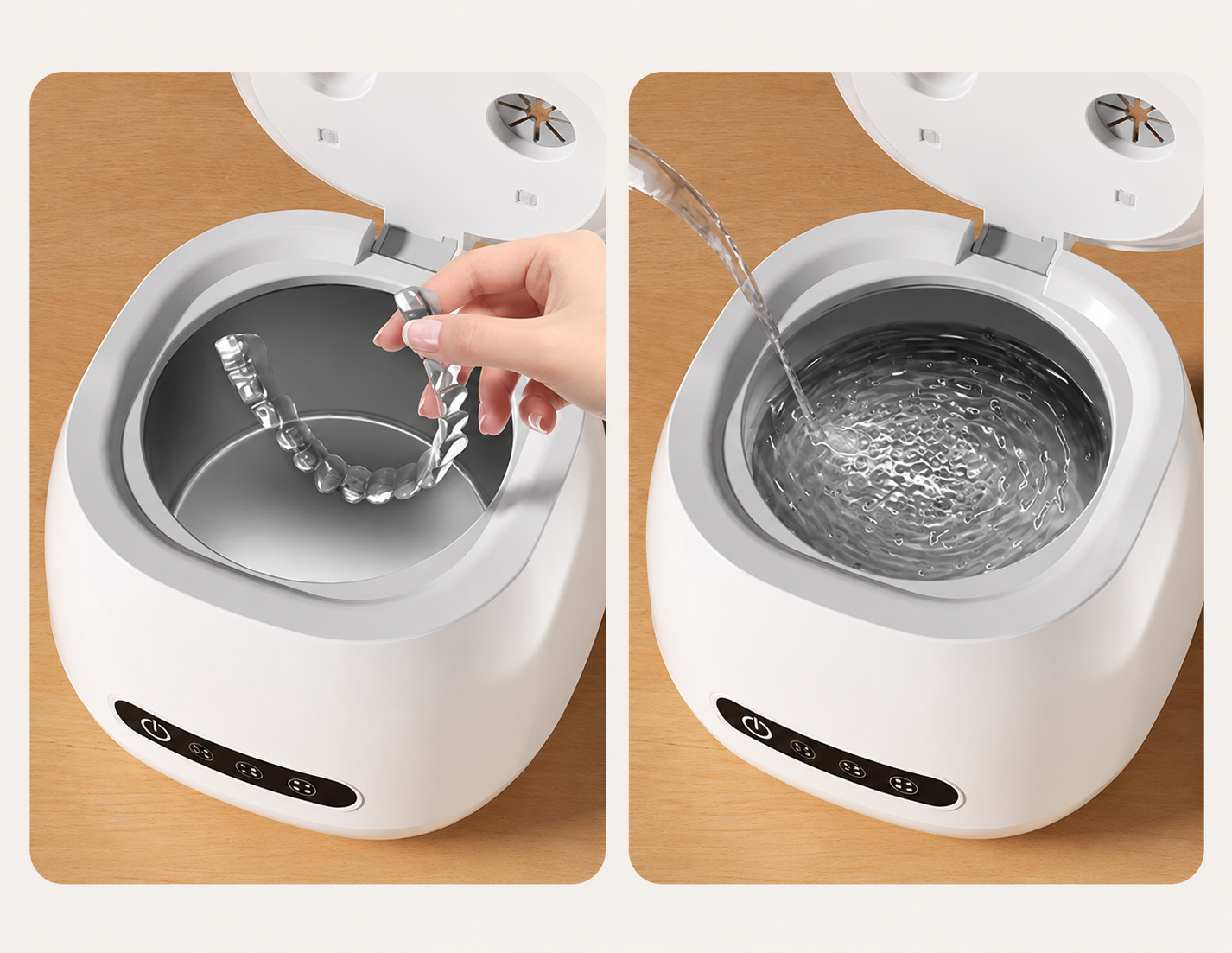 Nettoyeur Ultrasonique UV – Prothèses Dentaires, Gouttières, Aligneurs, Bijoux | Stérilisation UV | Rechargeable USB | Neuf