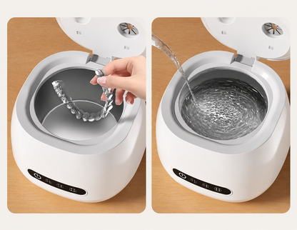Nettoyeur Ultrasonique UV – Prothèses Dentaires, Gouttières, Aligneurs, Bijoux | Stérilisation UV | Rechargeable USB | Neuf