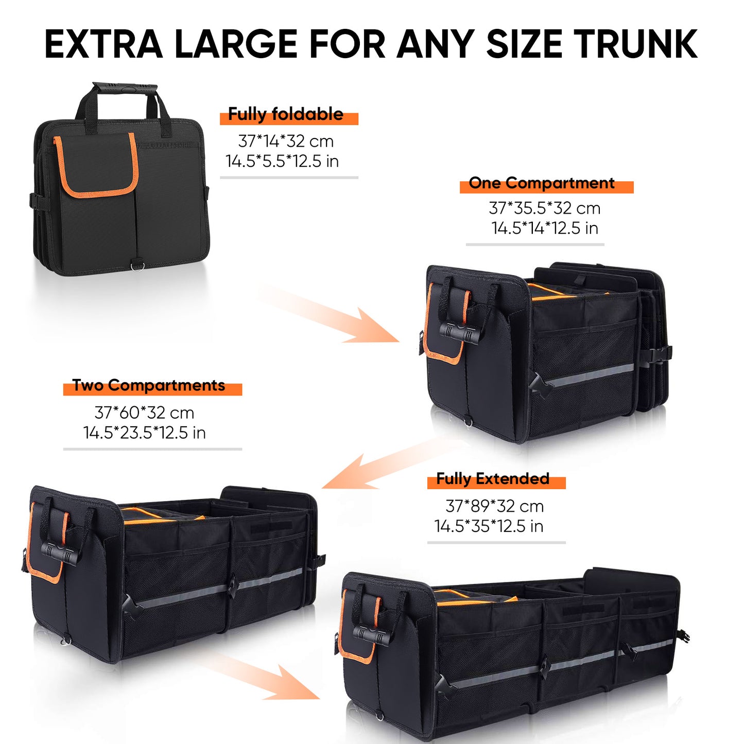 Organisateur Coffre Voiture Pliable – Sac Isotherme Intégré Anti-Fuite – Compartiments Multiples SUV Camion