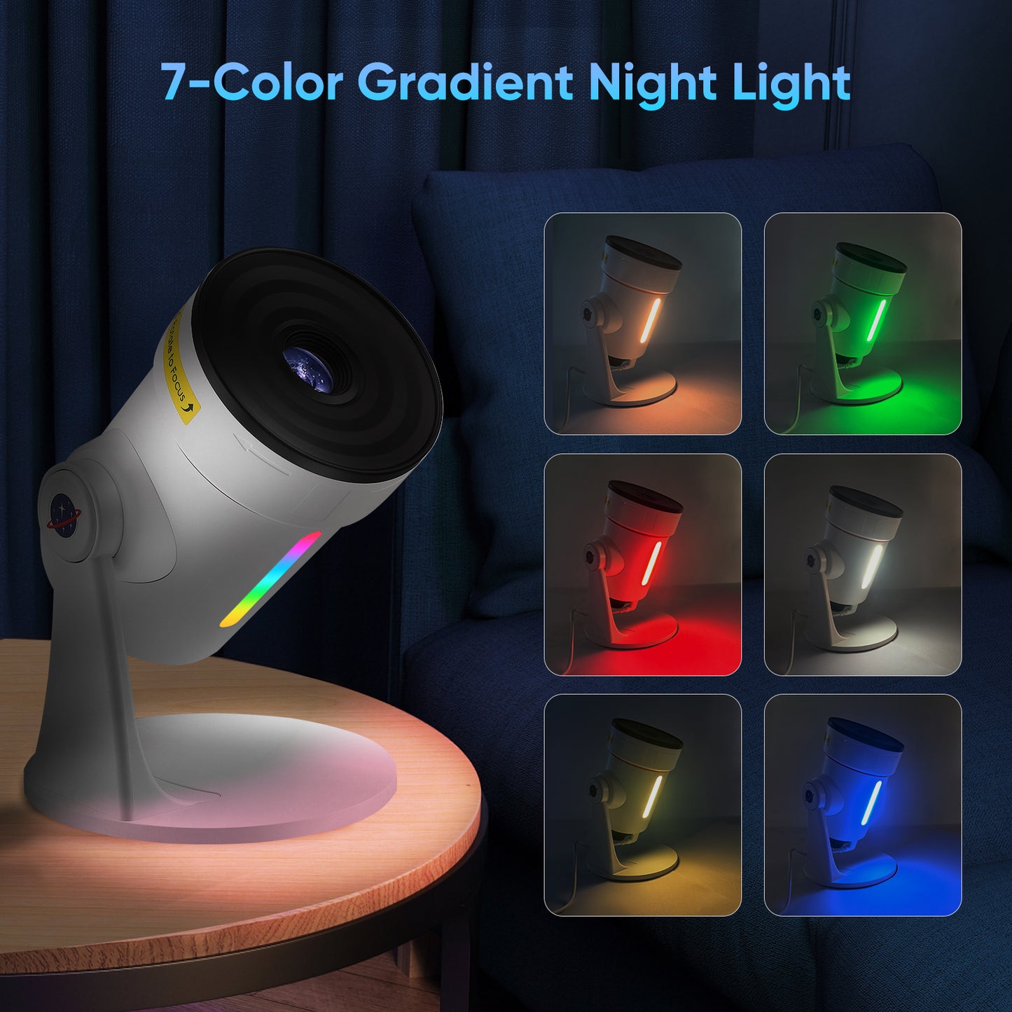 Projecteur Ciel Étoilé LED 360° – Veilleuse Galaxy Rotative avec 10 Disques HD, Lumière Ambiance Chambre Enfant & Adulte