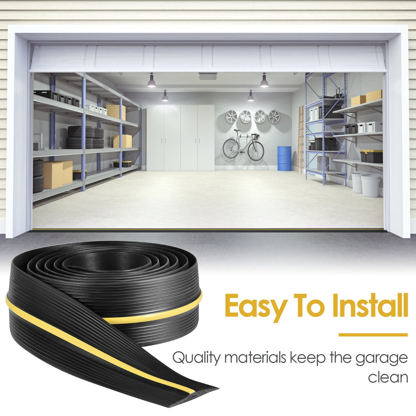 Bande d’Étanchéité Garage 3M – Joint de Porte Universel 90mm – Protection Anti-Eau Poussière Insectes – Seuil en Caoutchouc Résistant