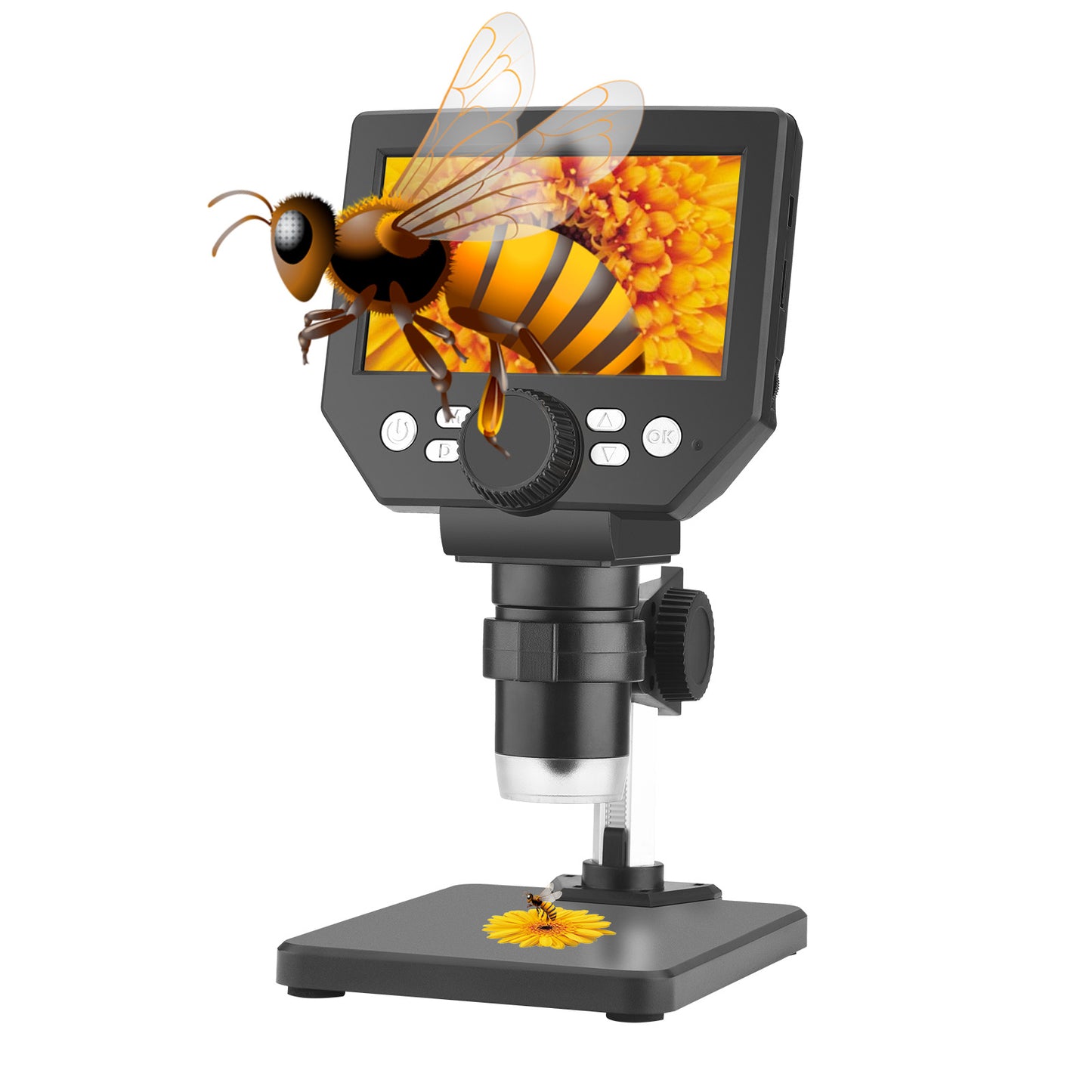 Microscope Numérique 4,3 Pouces 1000X – Écran LCD 1080P – Microscope Électronique pour Réparation Téléphone et Soudage