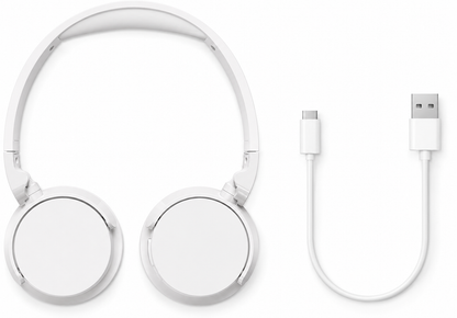 Casque Bluetooth 5.3 Supra-Aural Pliable – HiFi, 55H Autonomie, Micro Intégré, USB-C, Blanc