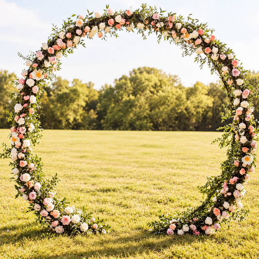 Arche Circulaire Métal 2,2 m – Support Ballons Fleurs & Décoration – Cadre Rond Mariage Anniversaire Baby Shower Événement