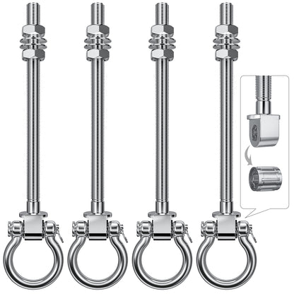 Cintres Pivotants Acier Inoxydable M10 9’’ – Support Rotation 1800lb pour Bois et Poutres (Lot 4)