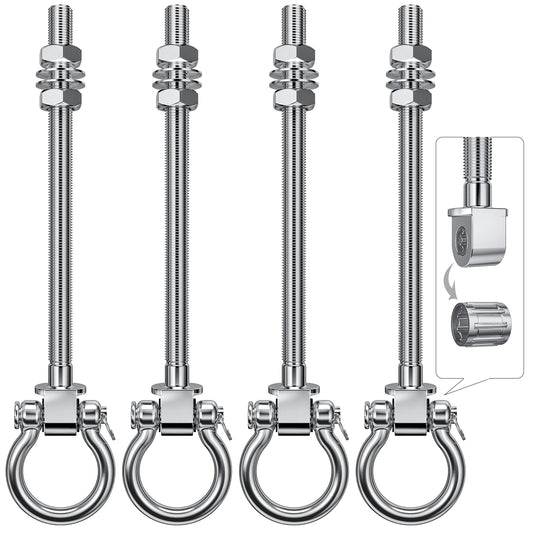 Cintres Pivotants Acier Inoxydable M10 9’’ – Support Rotation 1800lb pour Bois et Poutres (Lot 4)