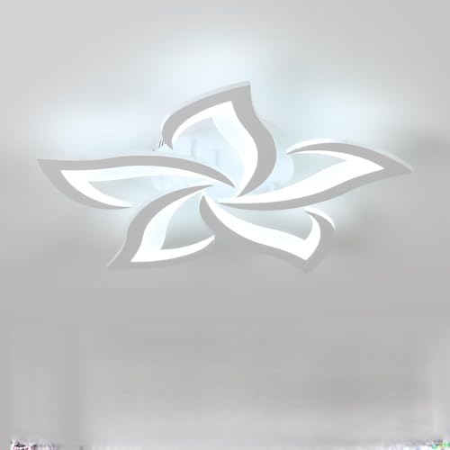 Plafonnier LED Design Pétale 60W 6750LM – Luminaire Moderne Blanc Froid 6500K