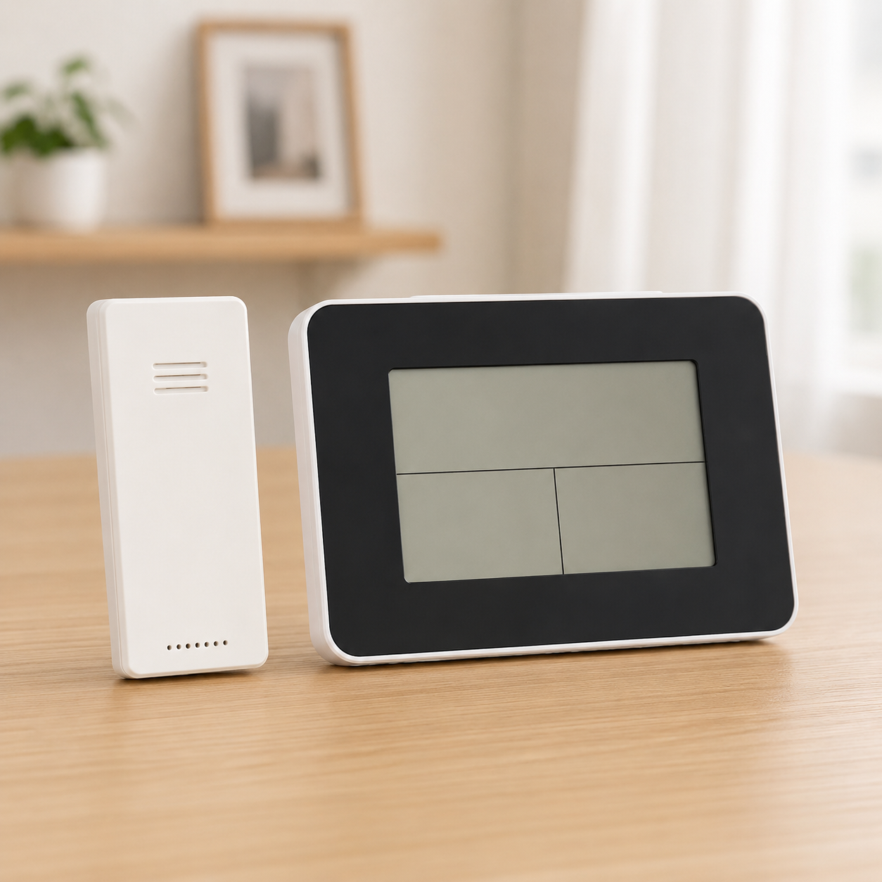 Station Météo Sans Fil avec Horloge Numérique LCD – Thermomètre Intérieur Extérieur, Hygromètre, Réveil et Prévisions Météo