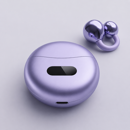 Écouteurs Bluetooth 5.4 Sans Fil à Oreille Ouverte – 60 h d'Autonomie, Boîtier Affichage LED, IPX5, Clip Oreille Sport