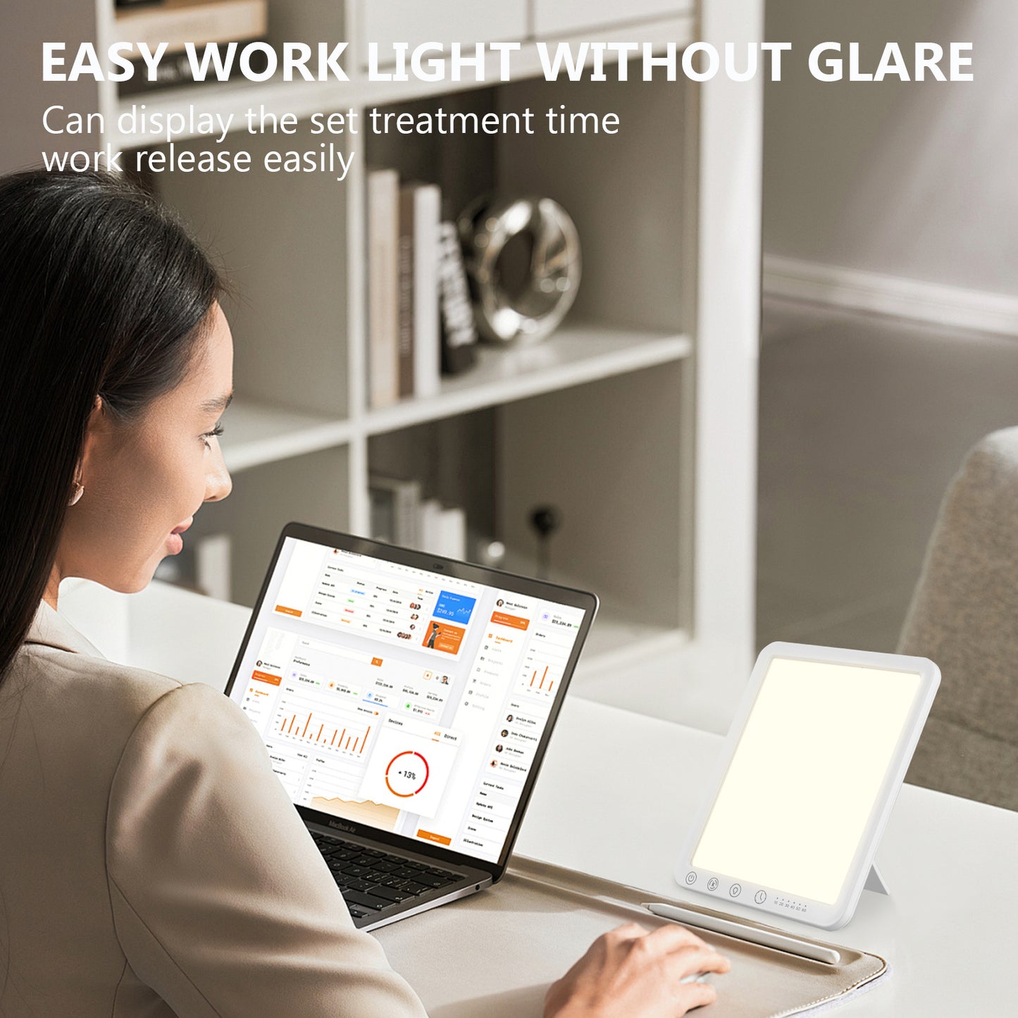 Lampe de Luminothérapie 15000 Lux – 3 Températures 5 Luminosités 6 Minuteurs – Lampe Lumière du Jour