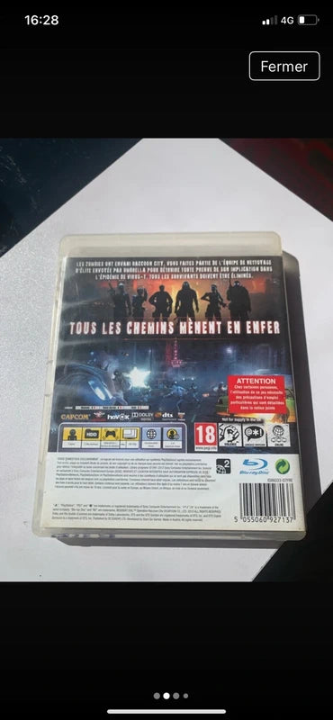 Jeu ps3 résident evil