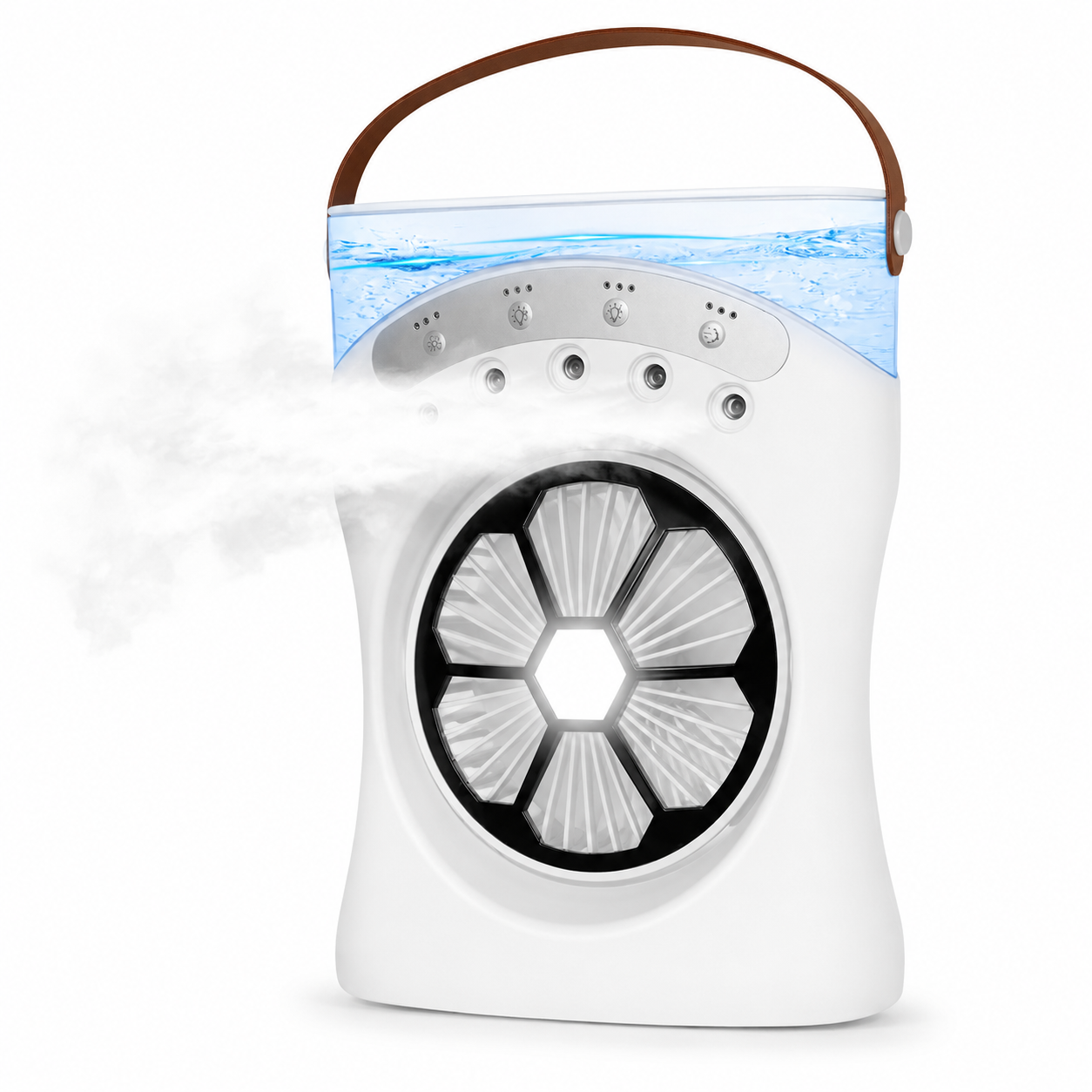 Mini Climatiseur Portable 3 en 1 USB – Refroidisseur d'Air, Humidificateur et Ventilateur Silencieux avec Réservoir 550 ml, Rotation 180°, 3 Vitesses, Veilleuse LED