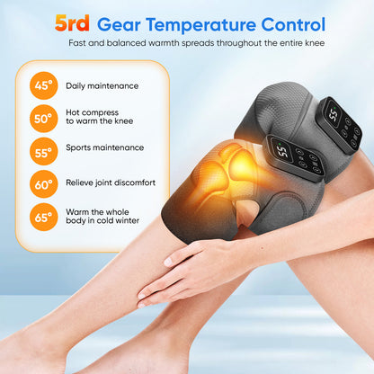 3-in-1 Heated & Vibrating Knee Brace – Rechargeable Knee Massager – Heat & Massage for Knee, Elbow & Shoulder