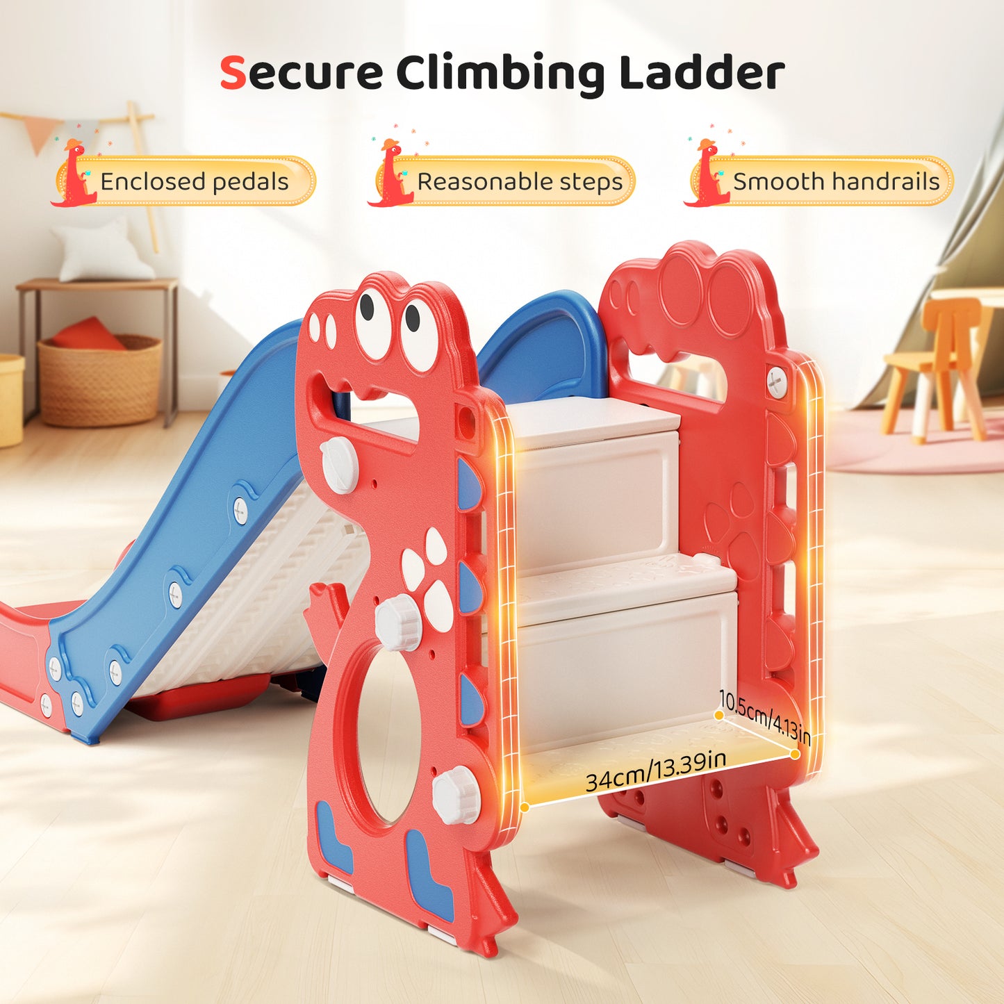 Aire de Jeu Enfant Toboggan avec Panier de Basket – Structure d’Escalade Autoportante Intérieur/Extérieur