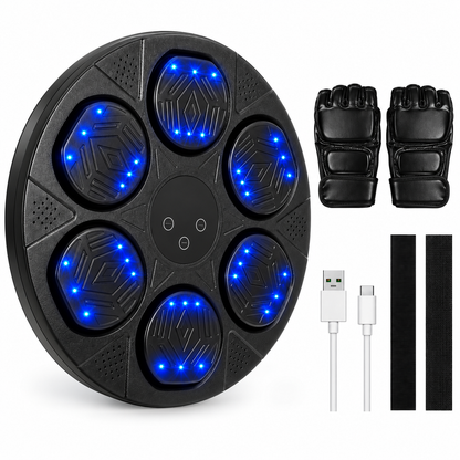 Electronic Bluetooth Wall-Mounted Boxing Machine – Interactive LED Target & Gloves – Adult & Child Fitness