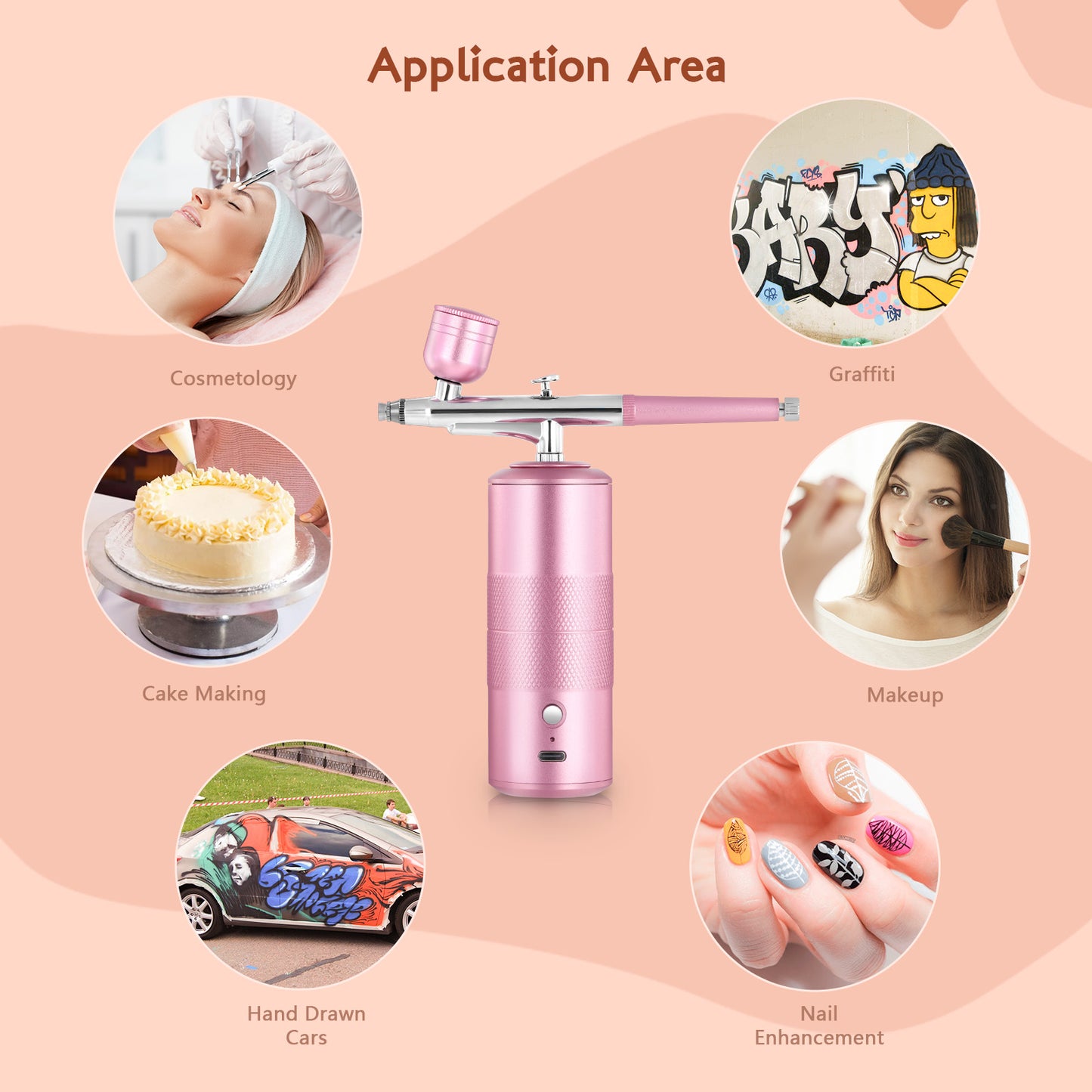 Aérographe Sans Fil avec Compresseur – Kit Portable Rechargeable pour Ongles et Peinture