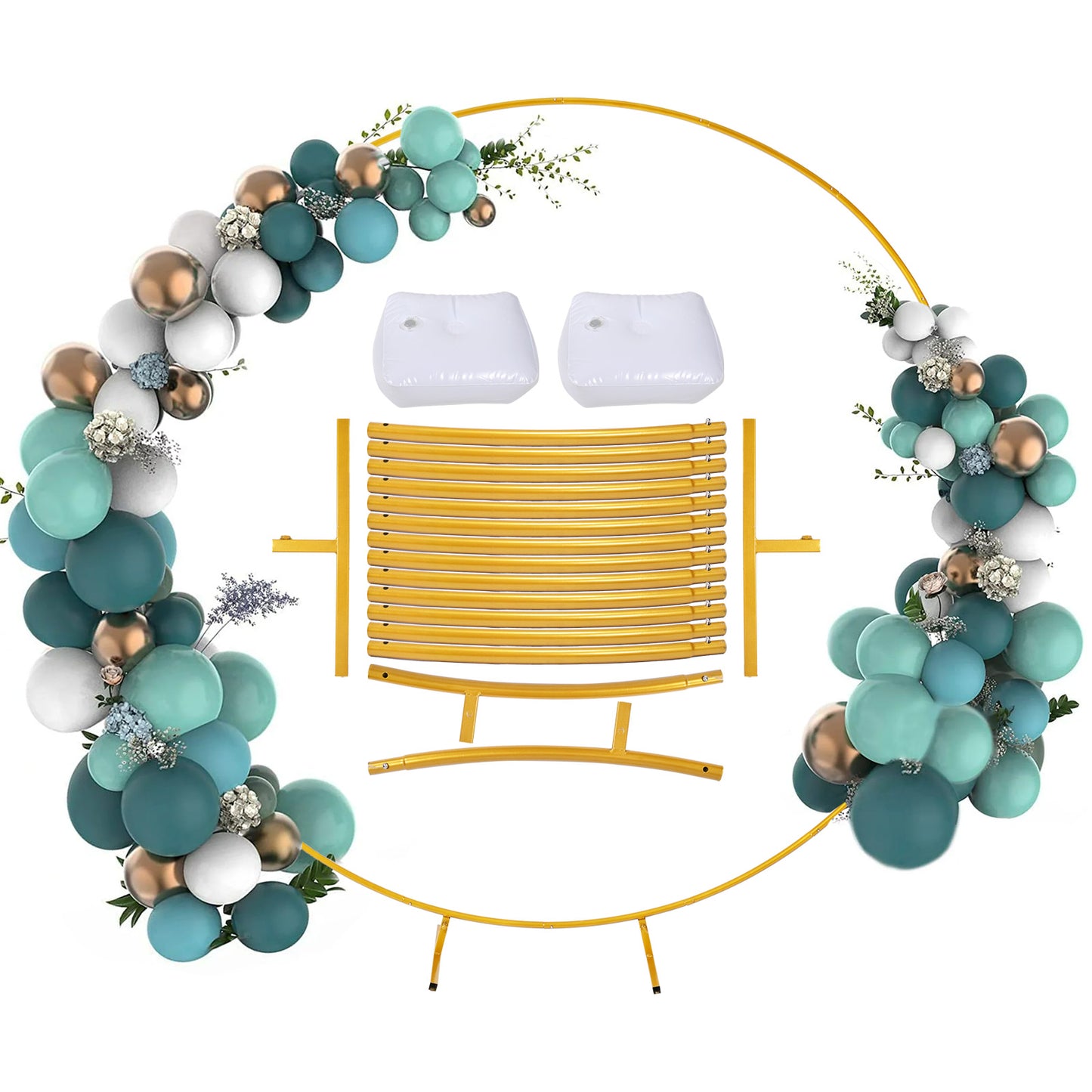 Arche Circulaire Métal 2,2 m – Support Décoration Mariage et Ballons – Cadre Rond pour Fêtes et Événements
