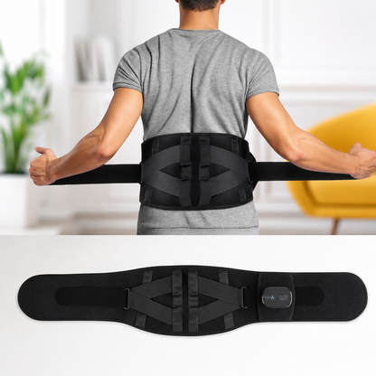 Cinturón lumbar calefactable inalámbrico con masaje y recargable – Alivio de espalda, ciática y lumbalgia, calor ajustable, hombre y mujer