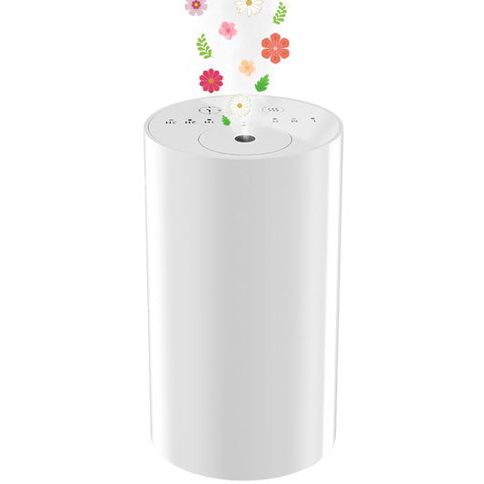 Diffuseur d’Arômes Sans Fil Rechargeable USB 20ml – Diffuseur Huiles Essentielles pour Voiture, Maison, Chambre – Parfum d’Ambiance Électrique Silencieux Blanc