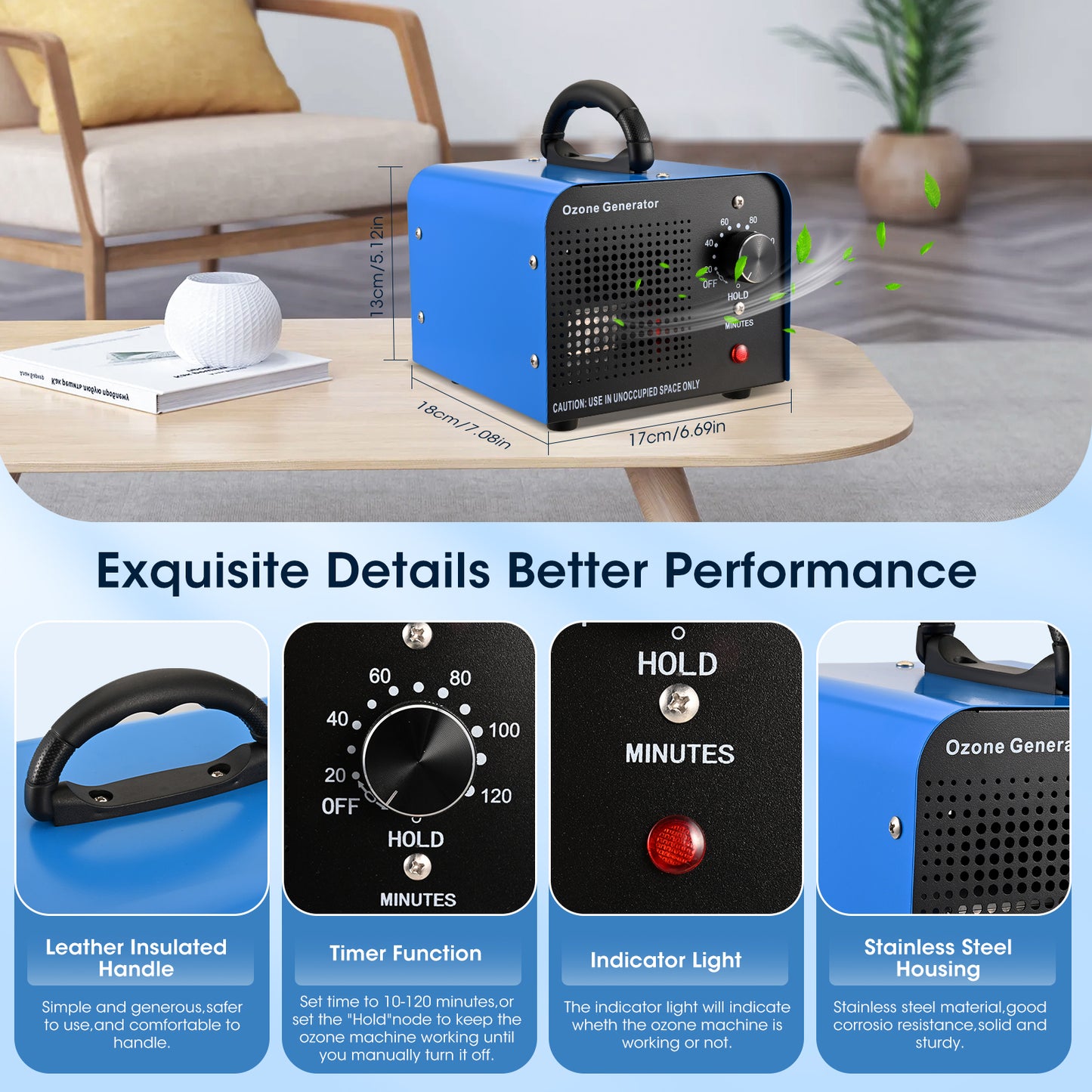Générateur d’Ozone 60000 mg/h – Purificateur d’Air Industriel 300 m² – Élimine Odeurs Voiture Maison