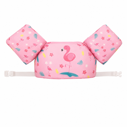 Gilet de Flottaison Enfant avec Brassards – Mousse EVA | Motif Flamant Rose | Apprentissage Natation
