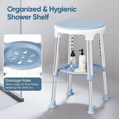 Chaise de Douche Pivotante 360° Réglable en Hauteur – Siège Antidérapant Aluminium
